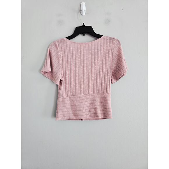 Free People Beach Pink Ribbed Top S - Picture 3 of 4